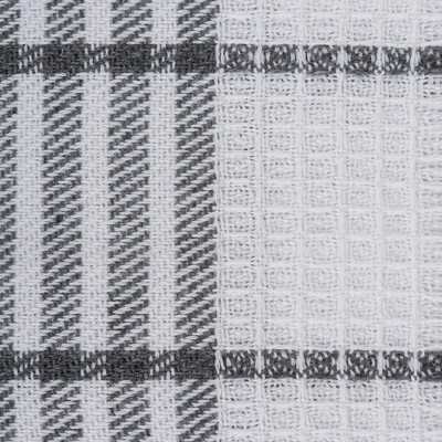 Gray and White Cotton Waffle Weave Dishcloth Set, 12 Pieces