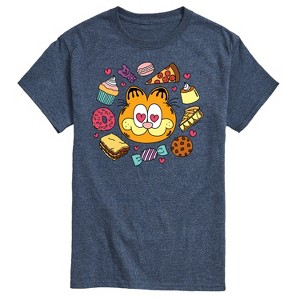 Men's - Garfield - Garfield Hearts Food Short Sleeve Graphic T-Shirt - 1 of 4