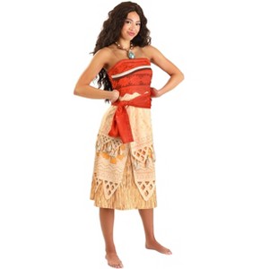 HalloweenCostumes.com Women's Deluxe Moana Costume | Officially Licensed Disney Princess Dress with Back Zipper and Orange Waist Sash - 1 of 4