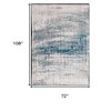 Blue and Gray Abstract Non Skid Area Rug - 3 of 4