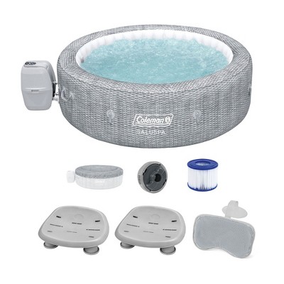 Bestway Coleman Honolulu AirJet Inflatable Hot Tub with EnergySense Cover,  2-Pack SaluSpa Spa Seat and 2 Sets of SaluSpa Padded Headrest Pillows