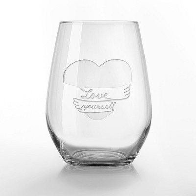 Creative Products Love Yourself Heart Hug Stemless Wine Glass