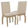 Set of 4 Fabric Upholstered Dining Chairs with Nailhead Trim,Rubber Wood Dining Room Chairs,High Back Parsons Kitchen Dining Chair-Coolbibila - 3 of 4