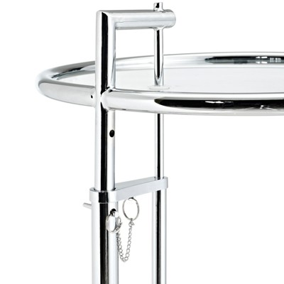 Eileen Gray Adjustable Chrome and Glass Round Side Table
