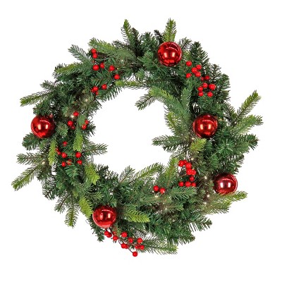 National Tree Company First Traditions Pre-lit Christmas Garland With Red  Ornaments And Berries, Warm White Led Lights, Battery Operated, 6 Ft :  Target