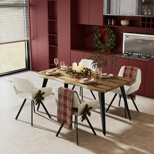 Homy Casa Modern Rectangular Dining Table with Black Metal Legs – Contemporary Dining Room Furniture - 1 of 4