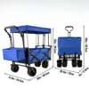VisioGear Collapsible Wagon with Canopy, Wagon Stroller, Foldable Wagon for Camping, and Garden Use, Gray, 31.39"*23.52"*39" - 3 of 4