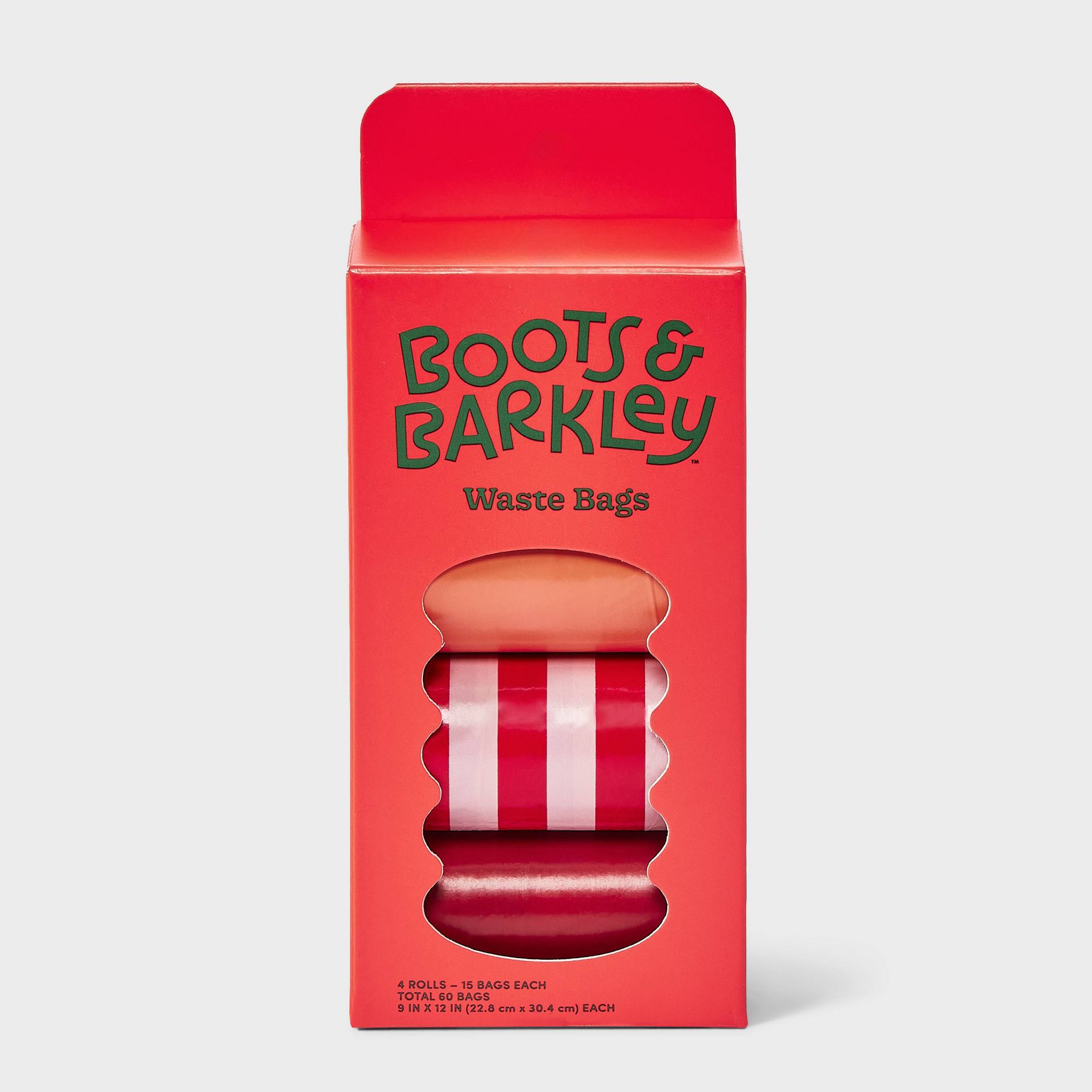 Unscented Dog Waste Bag - Red/Orange/Pink - 60ct - Boots & Barkley™