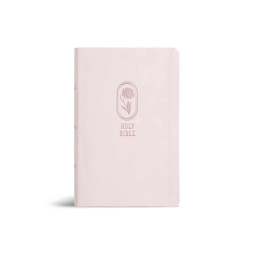KJV Large Print Personal Size Reference Bible, Blush Pink Leathertouch, Indexed - by Holman Bible Publishers (Leather Bound)