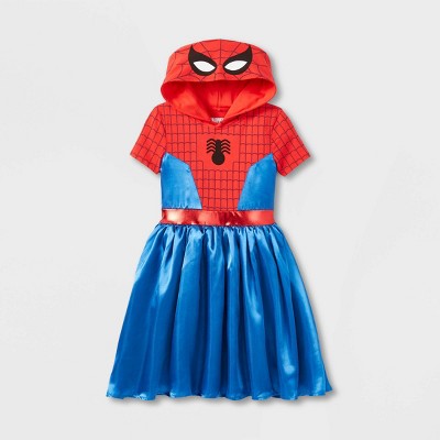 Girls' Marvel Spider-Man Cosplay Dress - Red/Blue