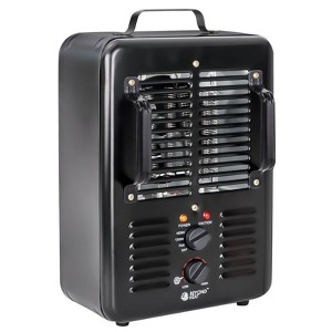 BEYOND HEAT Milkhouse Space Heater, 1300W/1500W Electric Heater with Thermostat, Safe and Quiet for Home Garage Workshop Warehouse, Black - 1 of 4