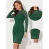 Allegra K Women's Elegant Lace Boat Neck Cocktail Bodycon Pencil Dress - 2 of 4