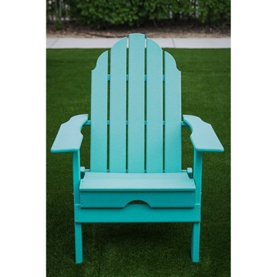 37.8" Foldable Weather Resistant  Outdoor Adirondack Chair - Blue - XBrand