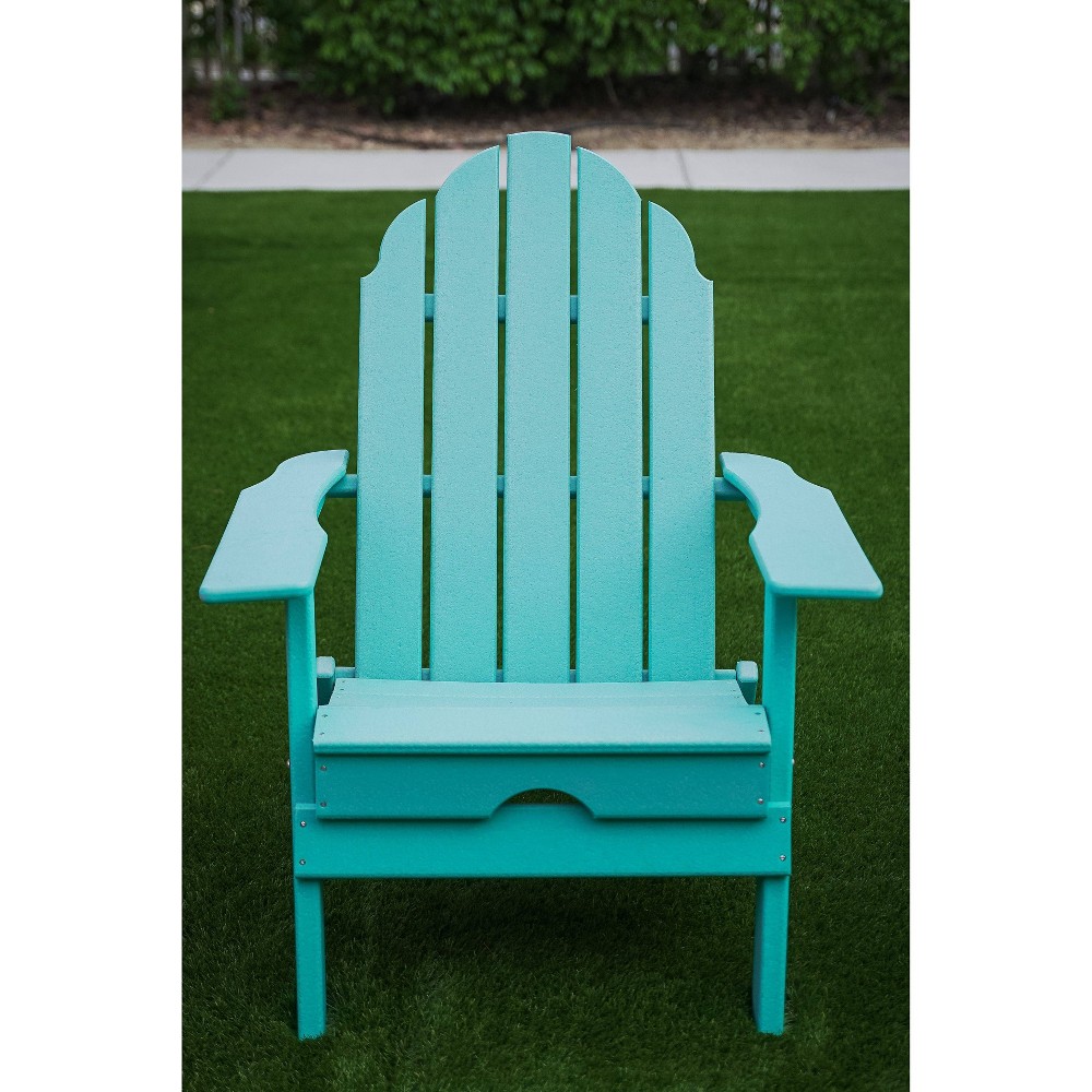378 Foldable Weather Resistant Outdoor Adirondack Chair Blue XBrand