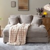 XIYUYEU Modern Double Sleeper Sofa, Corduroy Upholstered Cloud Sofa Couch with Square Armrests for Living Room, Bedroom, Grayish Brown - 2 of 4