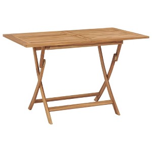 vidaXL Folding Patio Table 47.2Inchx27.6Inchx29.5Inch Solid Teak Wood - 1 of 4