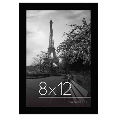 Americanflat Picture Frame in Black MDF / Shatter Resistant Glass Horizontal and Vertical Formats for Wall and Tabletop - 8" x 12"