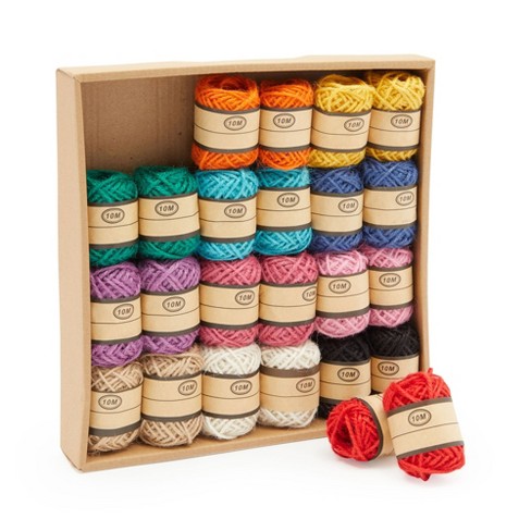 Juvale 24 Rolls of 2mm Colored Twine String for Crafts, Gift Wrapping, 11 Yards Each, 12 Assorted Colors - image 1 of 4