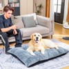 Modern Dog Bed, Soft Faux Fur Fabic Dog Crate Mat with High Density Foam for Large and Medium Dog, Dog Mattress with Anti-Slip Bottom, Gray - 2 of 4