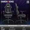 Bosmiller Reclining Gaming Chair with Footrest, Massage Racing Office Chair, PU Leather Computer Desk Chair with Head Pillow for Adults - 2 of 4