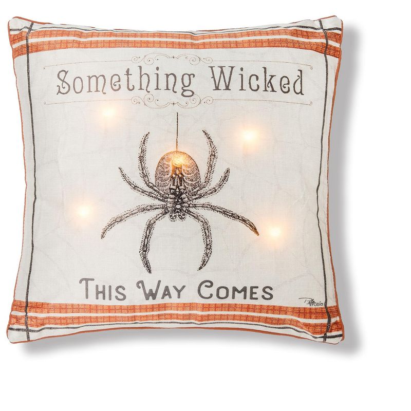 C&F Home 18" x 18" Wicked Spider Light-Up LED Halloween Throw Pillow, 1 of 6