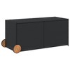 vidaXL Garden Storage Box with Wheels Black 74.8 Gal Poly Rattan - 2 of 4
