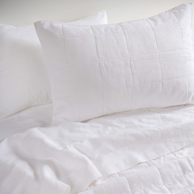 White Cotton Quilted Standard/Queen Sham Set