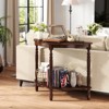 Tangkula 42 Inch Half Moon Console Table w/Shelf & Rubber Wood Legs for Entrance Hallway - 2 of 4