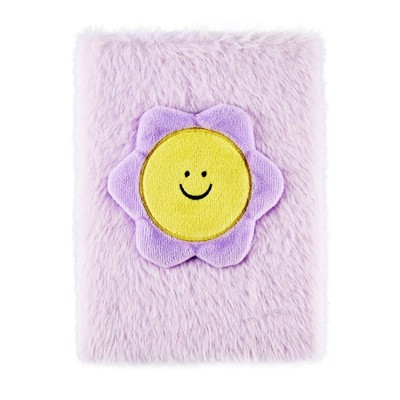 Lena + Liam 5"x7" Purple Furry Plush Flower Bound Journal