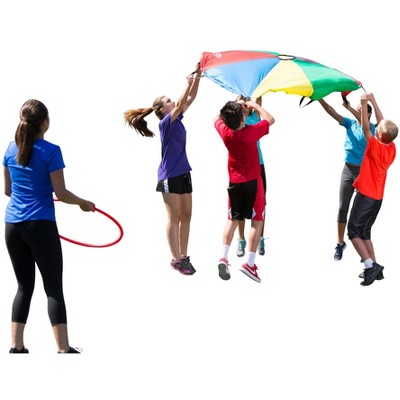 Sportime GripStarChute Parachute with 8 Handles, 6 Feet, Multiple Colors