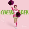 Joyfy Girls Long Sleeve Cheerleader Costume Set | Pink Sparkly Dress with Pom Poms, Hair Bow & Stockings, Complete Halloween Outfit - 3 of 4