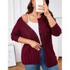 Clearlove Women's Cardigan Sweaters 2025 Fall Open Front Oversized Button Round Neck Loose Soft Knit Outwear - 2 of 4