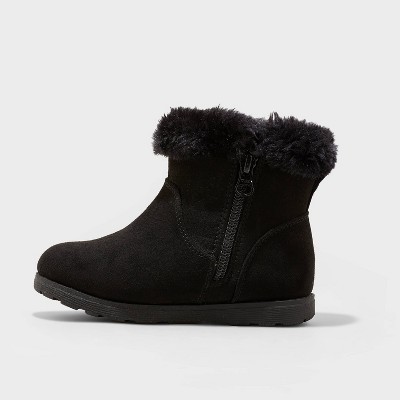 TargetToddler Girls' Emani Zipper Slip-On Shearling Style Winter Boots - Cat & Jack™