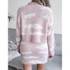 Women's Sweater Sets Two-Piece Outfit Loose Pullover Top & Pencil Mini Skirt White Clouds Knit Pattern Fall Winter - 2 of 4