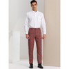 Lars Amadeus Men's Plaid Business Regular Fit Formal Prom Checked Trousers - 3 of 4