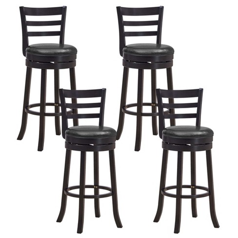 Costway Set Of 4 Bar Stools Swivel Bar Height Chairs With Pu ...