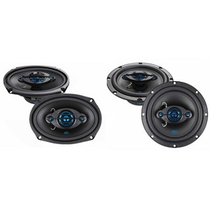 ATG Audio 6.5, pair, and 6x9, pair, 3-Way Coaxial Front and Rear Speaker bundle with Grills 2 Pair total - 1 of 4