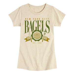 Girls' - Instant Message - Nyc Bagels Fitted Short Sleeve Graphic T-Shirt - 1 of 4