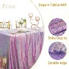 Wikineon Sequin Tablecloth for Parties Decoration 50x50 Inch Rectangle Table Topper Overlay Sparkle Shimmer Table Cloth for Bridal Birthday Purple - 4 of 4