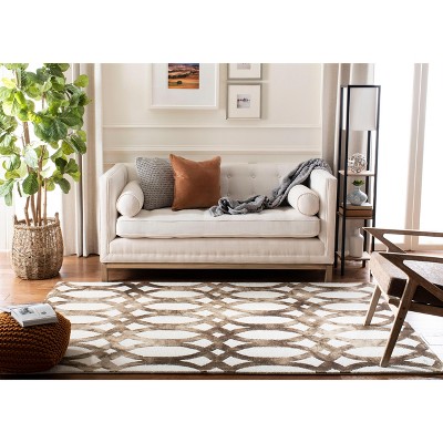 Ivory Chocolate Hand-Tufted Wool Rectangular Area Rug