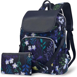 Fmeida Backpack for Women Purse Anti Theft Backpack Work College Bookbag Flower Convertible Back Pack - 1 of 3
