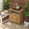 JIONJOY Burl Wood Nightstand with Built-in Charging Station with 2 Drawers & USB/Type-C Ports-Natural - 2 of 4