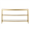 55 Inches Brass Metal/Glass Console Table - Henn&Hart - 3 of 4