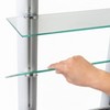 Danya B. 7" x 20" 2 Tier Adjustable Glass Shelf with Towel Bar Wall Shelf: Chrome-Plated, Metal Frame, Floating Design - 4 of 4