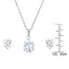 Steeltime 18" stainless steel simulated pear shape diamonds earrings/pendant set - 4 of 4
