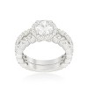 Slickblue Zig Zag Wedding Set for Women, 2.52 Ct Round Cut Clear Cubic Zirconia, Rhodium Plated, Sizes 5-10 - 3 of 4