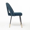PAGED Modern Dining Chairs Set of 2 Velvet Upholstered Dining Room Chairs with Nailheads and Gold Tipped Black Metal Legs for Living Room - 4 of 4