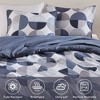 3Pcs Geometric Print Comforter Set, Premium Touch Contemporary Style All Season Bedding Set with Matching Shams - 4 of 4