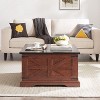 Crete Farmhouse Square Coffee Table, Center Table with Large Hidden Storage Space for Living Room, Bedroom, Indoor Furniture - The Pop Home - image 2 of 4