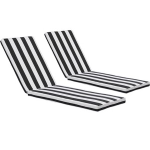 XINGHANZHENXUAN Blue 2PCS Set Outdoor Lounge Chair Cushion Replacement Patio Funiture Seat Cushion Chaise Lounge Cushion - 1 of 4